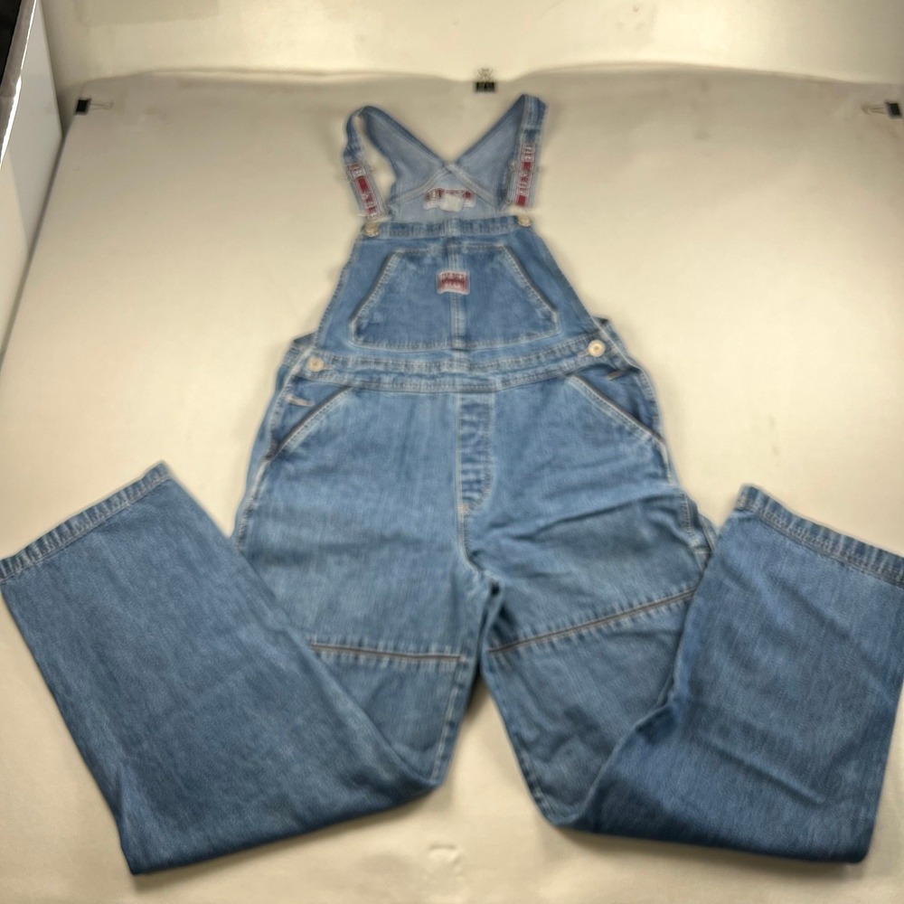 B.U.M. Equipment American Classic Denim Overalls Medium Wash Mens Size M Vintage